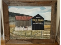 Signed Oil Painting Featuring Rustic Country Scape - Mail PouchTobacco