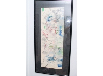 Framed Nashi Watercolor With Charcoal - 1991