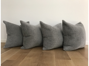 Set Of  4 Restoration Hardware Alpaca Throw Pillows - 22' Square