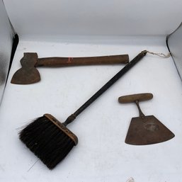 55 Lot Antique Broad Axe With Tools