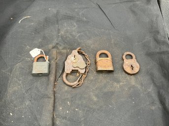 Lot Of Four Vintage Pad Locks