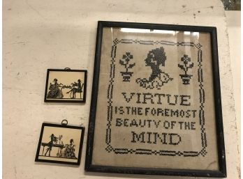 Cross Stitch Silhouette And 2 Minis