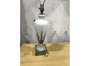 Mid Century Frosted And Painted Lamp