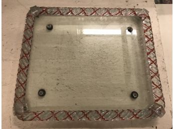 Mid Century Glass Tray With Twisted Edge