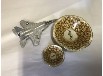Lot Planters Peanut Dishes And Plane