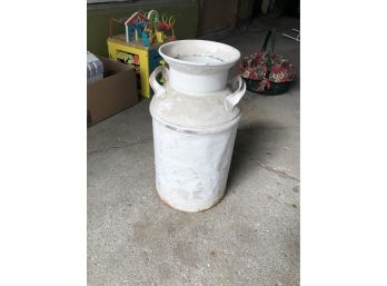 White Painted Milk Can