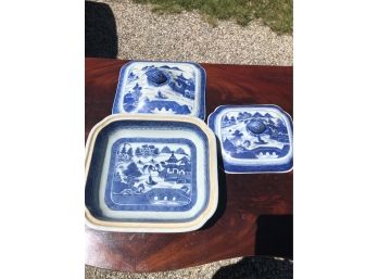 Early Canton Bowl And Two Covers