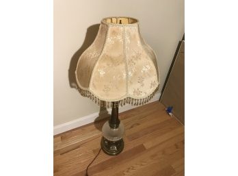 #63 Hollywood Regency Single Lamp Brass And Glass