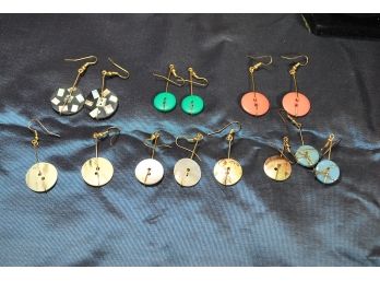 186-7 Pairs Of Button Earrings