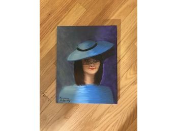 #106 Acrylic On Canvas Woman With Hat