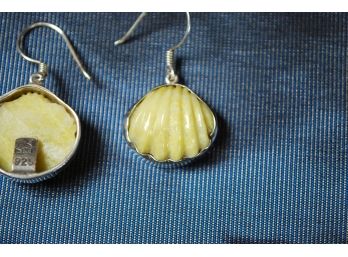 191-very Cool Shell Sterling Earrings