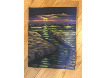 #109 Sea At Sunset Painting