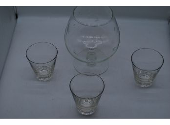 Large Decorative Bowl With Rock Glasses-20