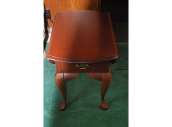 First Of Two Matching Cherry Drop Leaf End Tables -23