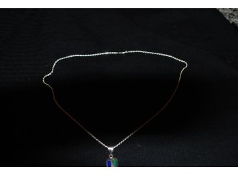 22' Sterling Necklace And Pendant - 210
