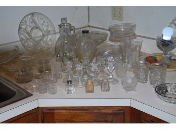 50 Pieces Of Crystal And Pressed Glass -104