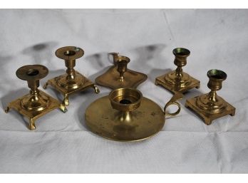 Lot Of Brass Candle Holders - 120