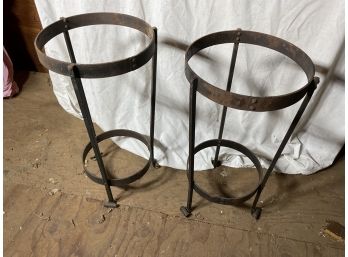2 Forged Iron Planters-153