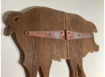 Folk Art Wood Carved Pig - 210