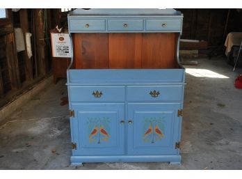 Blue Painted Dry Sink
