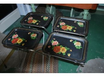 4 Tole Style TV Trays