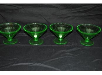 4 Vintage Federal Uranium Sherbet Glasses