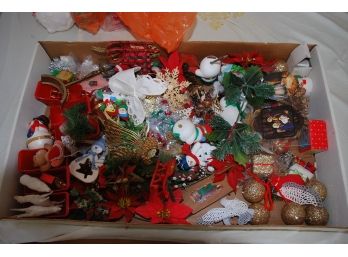Box Lot Of Christmas Decorations