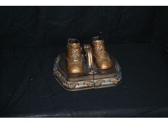 Bronzed Bookends Baby Shoes