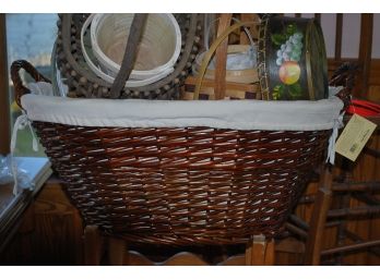 Lot Of Baskets Including Lined Laundry Basket