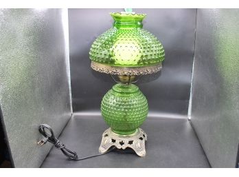 Green Hobnail Gone With The Wind Lamp