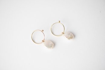 14k Gold Pearl Earrings