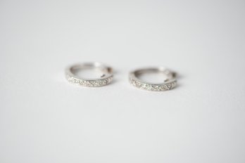 14k White Gold Earrings With Diamonds