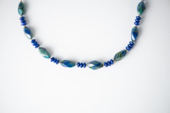 Malachite With Lapis Long Necklace Jewelry