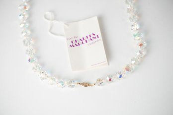 Rare Cut Aurora Borealis Crystal Necklace Jewelry