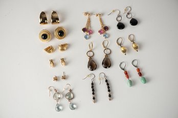 Vintage Earring Lot W/ Signed Trifari, Monet, Napier, Gold Filled, More