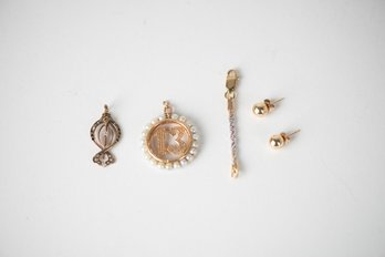 10k And 14k Gold Jewelry Lot, Some Damaged