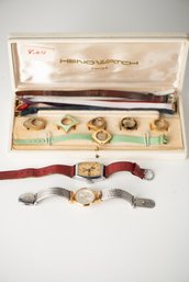 Vintage Watch Collection W/ Mickey Mouse Watch And Watch Parts
