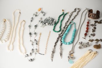Nice Lot Of Good Quality Vintage Necklaces Earrings Bracelets Possible Turquoise?