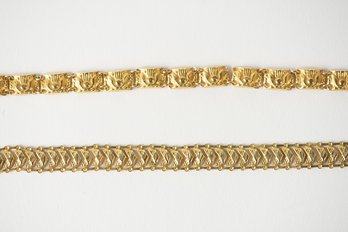 Pair Of Vintage 14k Gold Woman's Linked Bracelets