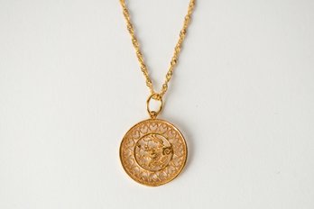 18k Gold Necklace With 18k Dragon Pendant