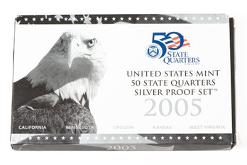 2005 United States Mint State Quarters Silver Proof Set Coins