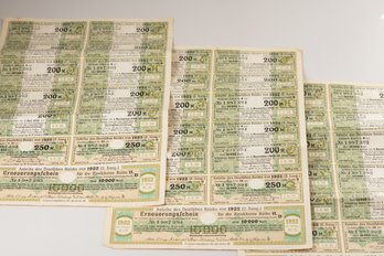 3 1922 German 10000 Mark Bond Coupons (SKU 65)