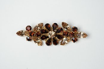 Vintage Miriam Haskell Jewelry Flower Rhinestones Brooch