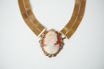1/20 12k Gold Filled Statement Cameo Necklace