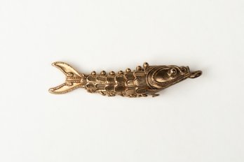 Miniature 14k Gold Articulated Fish Charm