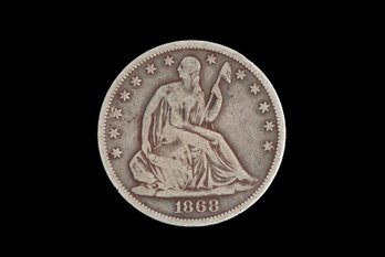 1868 S Seated Liberty Half Dollar Coin US Currency