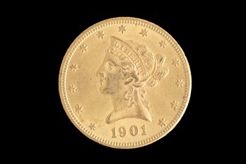 1901 10 Dollar Gold Coin  Us Currency