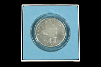 1973 Panama 20 Balboa 4 Oz Sterling Silver 925 Coin In Box