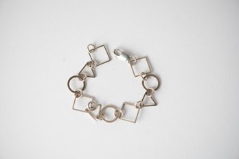 Jewelry Sterling Silver Geometric Linked Bracelet