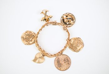 14k Gold Vintage Charm Bracelet With 14k Charms Jewelry